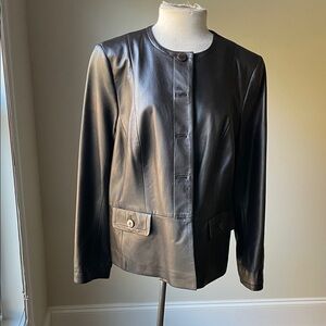 Talbots Women's Dark Leather Jacket
